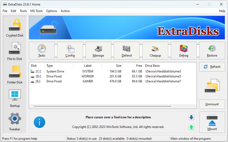 ExtraDisks Home screenshot