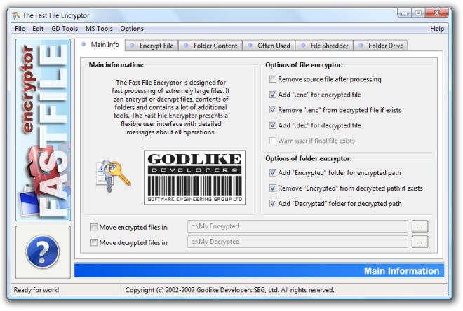 Click to view Fast File Encryptor 10.2 screenshot