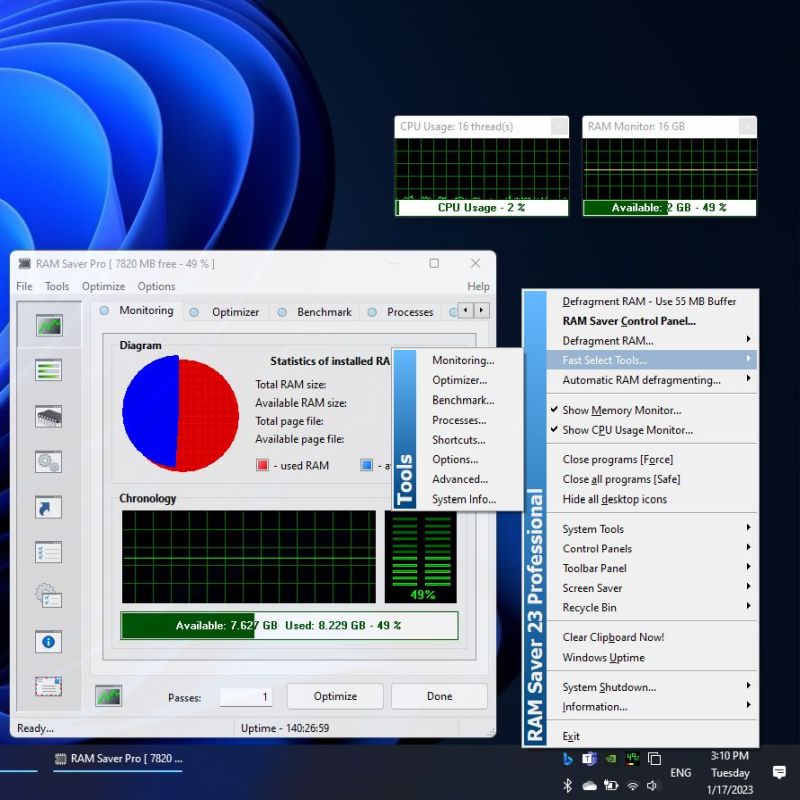 Screenshot of RAM Saver Pro